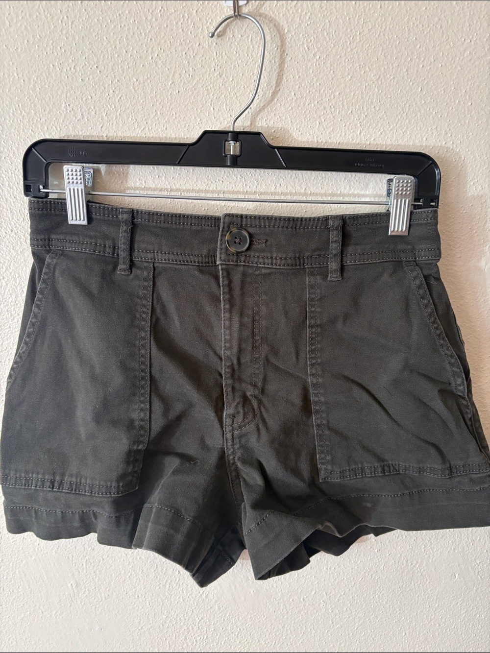 H&M High-Waist Dark Green Utility Shorts